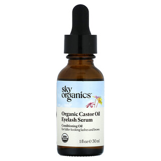 Sky Organics, Aceite de ricino orgánico, Sérum para pestañas, 30 ml (1 oz. líq.)