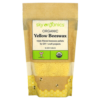 Купить Sky Organics Органический желтый пчелиный воск, 454 г (16 унций)