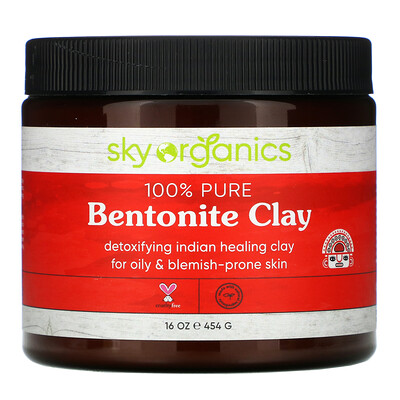 Sky Organics Indian Healing Clay, 100% Pure and Natural Grade A, 16 oz (454 g)