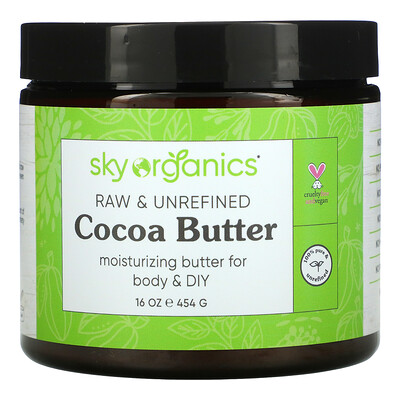 Купить Sky Organics необработанное и нерафинированное масло какао, 454 г (16 унций)