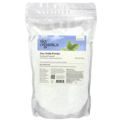 Product Image for Sky Organics, Zinc Oxide Powder, 16 oz (454 g)