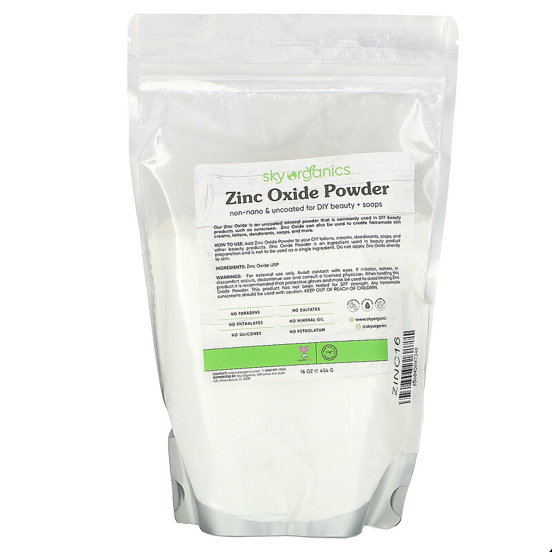 Sky Organics, Zinc Oxide Powder, 16 Oz (454 G) - IHerb