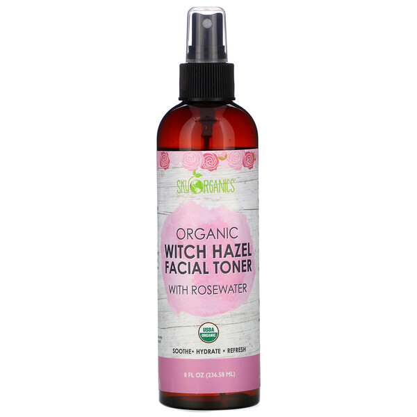 Sky Organics, Organic Witch Hazel Facial Toner with Rosewater, 8 fl oz