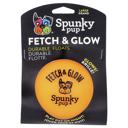 Spunky Pup, Fetch & Glow, Ball, groß, 1 Spielzeug