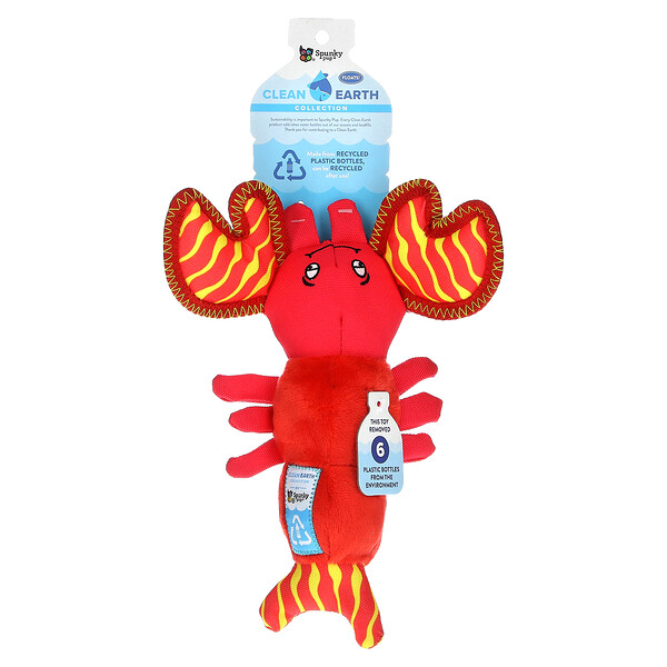 Spunky Pup Clean Earth Collection, Small Lobster, 1 Toy