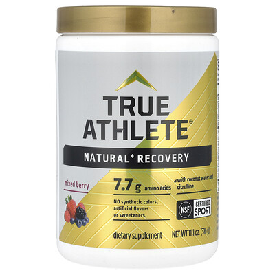 True Athlete  Natural Recovery With Coconut Water and Citrulline  Mixed Berry   11.1 oz (316 g)