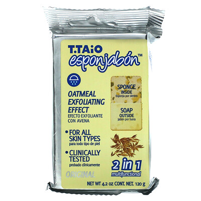 T. Taio Овсяное мыло-губка, 120 г (4,2 унции)