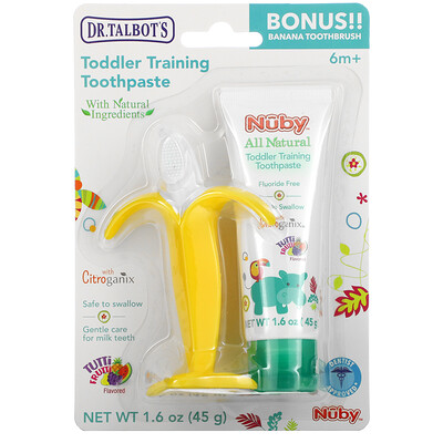 

Dr. Talbot's Зубная паста для малышей с банановой зубной щеткой от 6 месяцев Tutti Frutti набор из 2 предметов