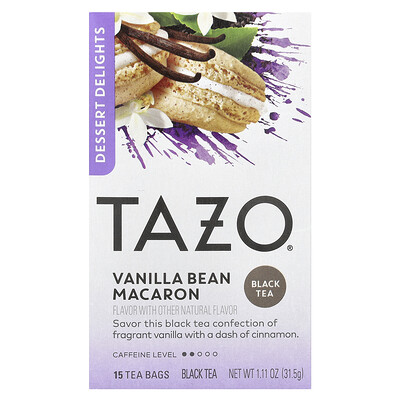 Product Image for TAZO, Dessert Delights, Black Tea, Vanilla Bean Macaron, 15 Tea Bags, 1.11 oz (31.5 g)