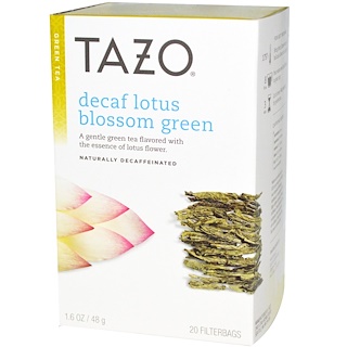 Tazo Teas, Зеленый чай из соцветий лотоса без кофеина, 20 фильтрующих пакетиков, 1.6 унций (48 г)