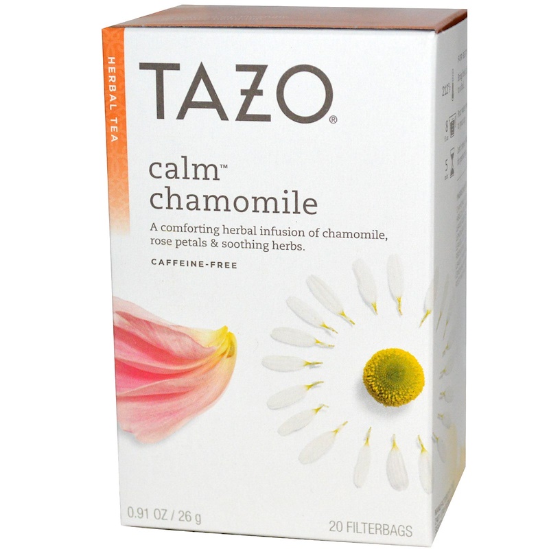 Tazo Teas, Herbal Tea, Calm Chamomile, CaffeineFree, 20 Filterbags, 0.