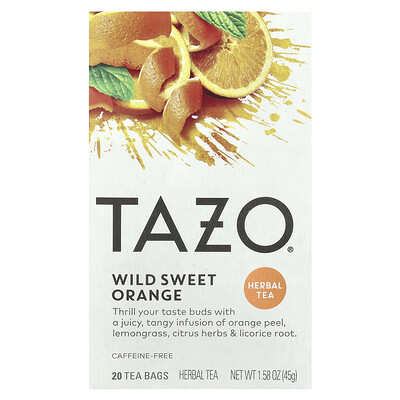 TAZO  Herbal Tea  Wild Sweet Orange  Caffeine-Free  20 Tea Bags  1.58 oz (45 g)