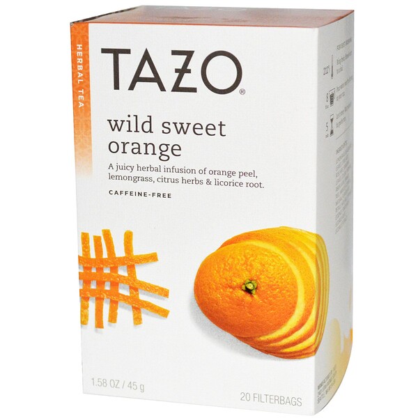 Tazo Teas, Wild Sweet Orange, Herbal Tea, Caffeine-Free, 20 Filterbags, 1.58 oz (45 g)