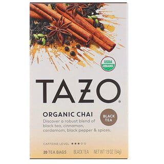 Tazo Teas, 有機印度茶，紅茶，20過濾茶包，1.9盎司（54克）