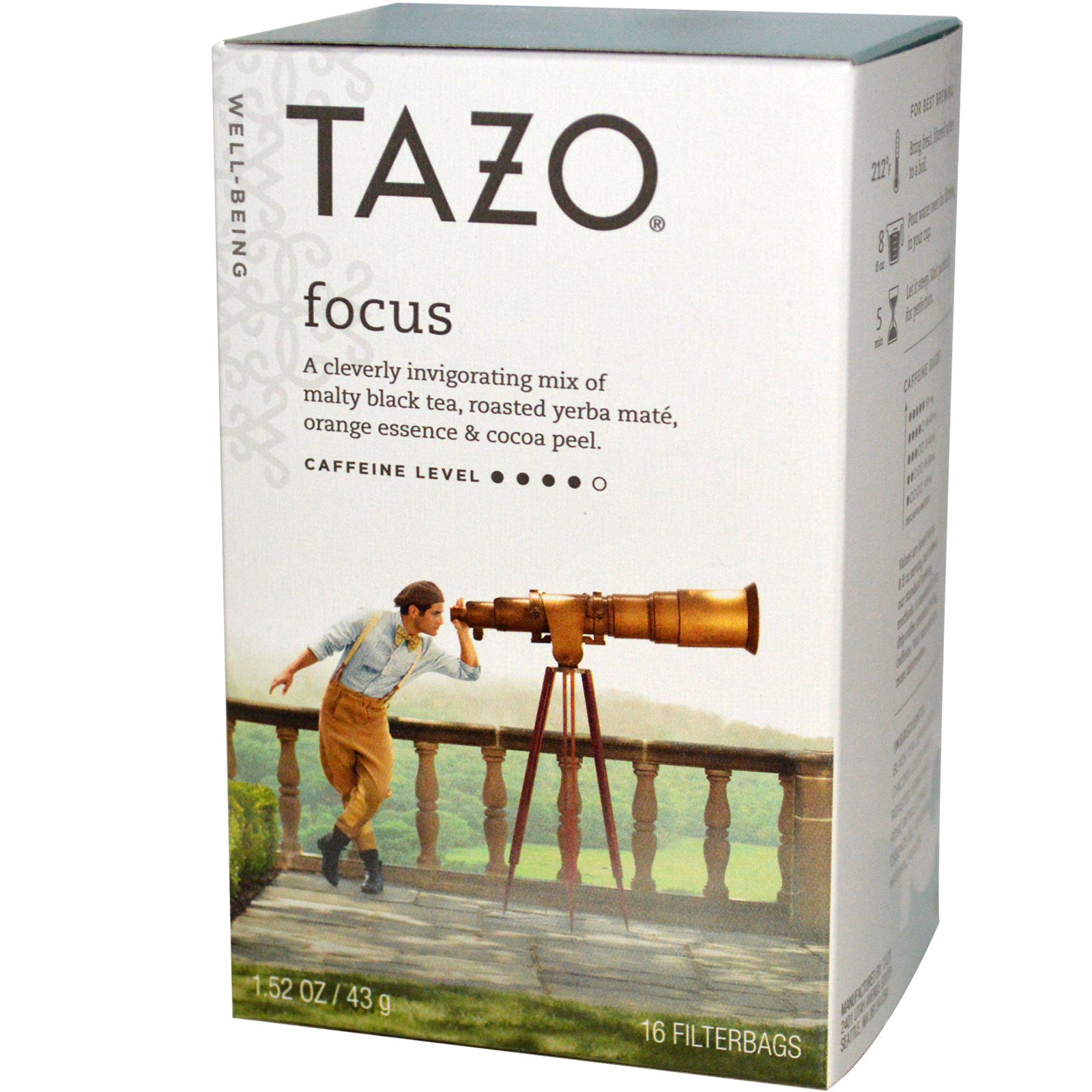 Tazo Teas, Well-Being, Focus, Black Tea, 16 Filterbags, 1.52 oz (43 g