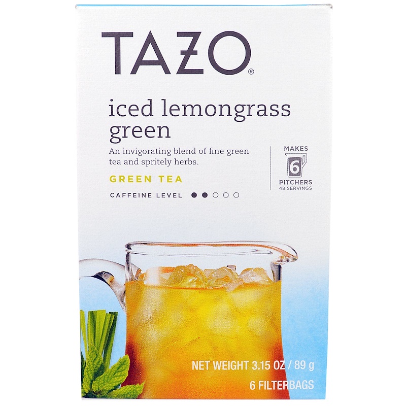 Tazo Teas, Iced Lemongrass Green Tea, 6 Filterbags, 3.15 oz (89 g) iHerb