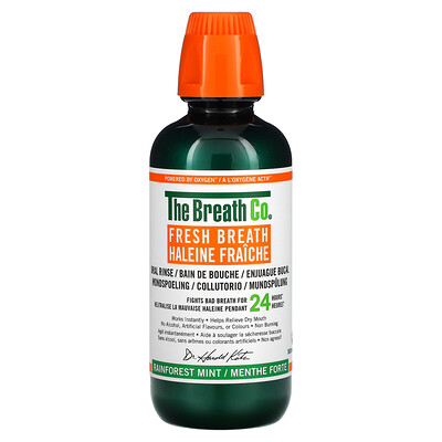 

TheBreathCo. Fresh Breath, ополаскиватель для полости рта, мята из тропического леса`` 500 мл