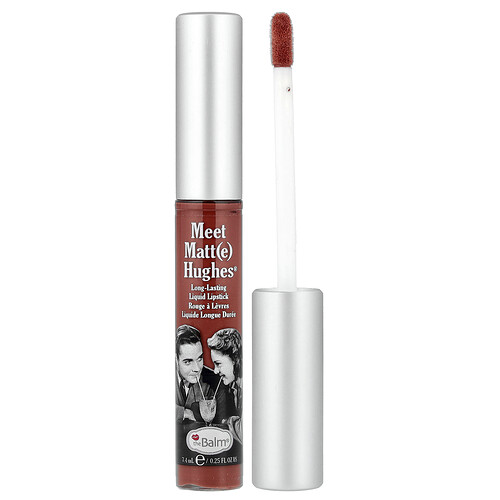theBalm Cosmetics, Tutvuge Matt(e) Hughes®-iga, kauapüsiv vedel huulepulk, usaldusväärne, 7,4 ml (0,25 fl oz)