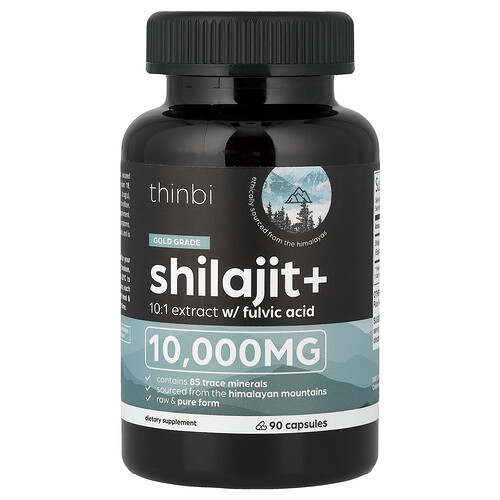 Thinbi, Shilajit+, 90 Kapseln (500 mg pro Kapsel)