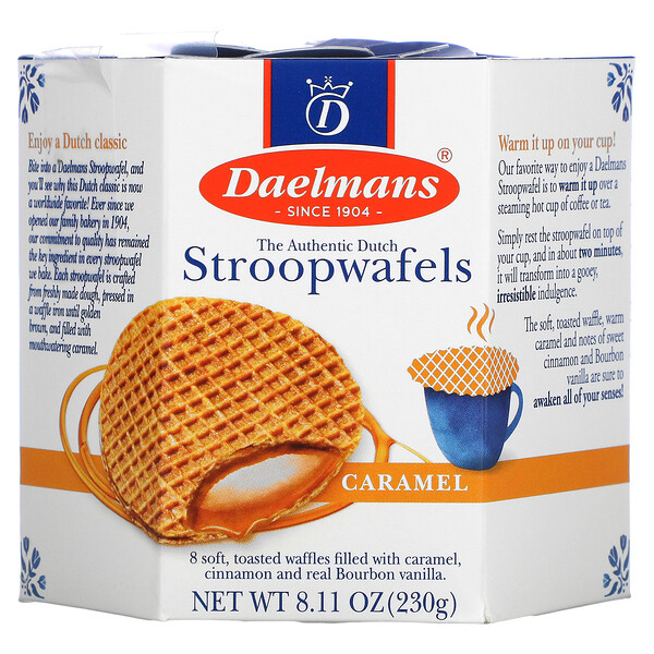 Daelmans, 스트룹와플, 카라멜, 와플 8개, 230g(8.11oz)