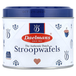Daelmans, Biscoitos Stroopwafels, Lata para Presente, Caramelo, 8 Biscoitos, 230 g