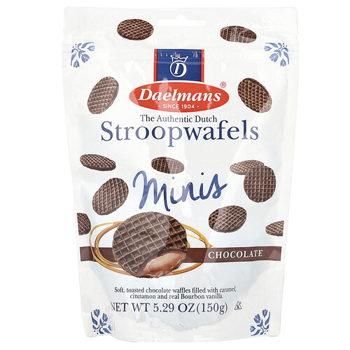 Daelmans, Mini Stroopwafels, Chocolate, 5.29 oz (150 g)