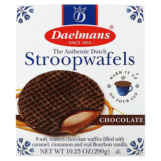 Daelmans, Stroopwafels, Σοκολάτα, 8 βάφλες, 10.23 oz (290 g)
