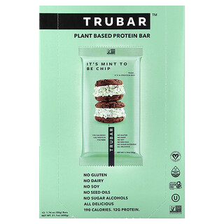 Trubar, Rastlinná proteínová tyčinka, It's Mint To Be Chip, 12 tyčiniek, každá po 50 g