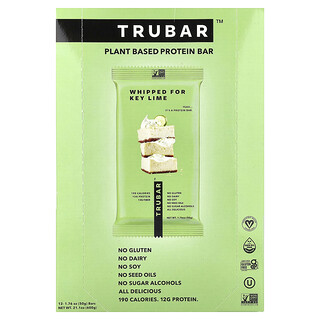 Trubar, Plant Based Protein Bar, Whipped For Key Lime, 12 Bars, 1.76 oz (50 g) Each