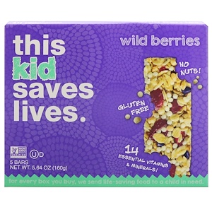 This Bar Saves Lives, LLC, Kid, Wild Berries, 5 Bars, 5.64 oz (160 g)