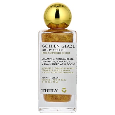Photos - Cream / Lotion Luxury Truly Beauty, Golden Glaze  Body Oil, 3.1 fl oz  TBY-92279 (90 ml)