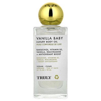 Photos - Cream / Lotion Luxury Truly Beauty, Vanilla Baby  Body Oil, 3.1 fl oz  TBY-92280 (90 ml)