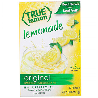 True Citrus, True Lemon，原味檸檬水，10包，1.06盎司（30克）