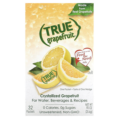 True Citrus  True Grapefruit  Crystallized Grapefruit  Unsweetened  32 Packets .90 oz (25.6 g)