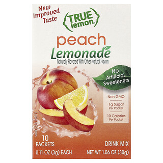 True Citrus, True Lemon®, Peach  Lemonade, 10 Packets, 0.11 oz (3 g) Each