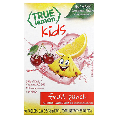 True Citrus  True Lemon  Kids Drink Mix  Fruit Punch  10 Packets 0.14 oz (3.9 g) Each