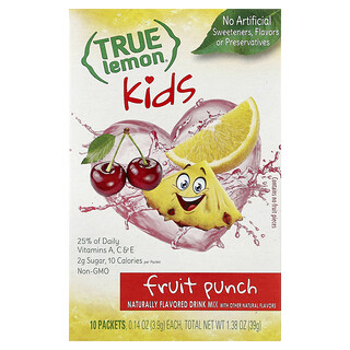 True Citrus, True Lemon®, Kids Drink Mix, Fruit Punch, 10 Packets 0.14 oz (3.9 g) Each