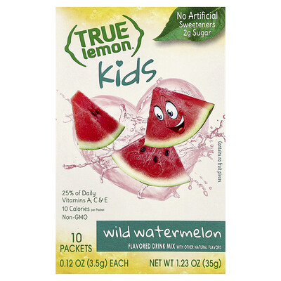 True Citrus, Kids, True Lemon, Wild Watermelon, 10 Packets, 0.12 oz (3.5 g) Each