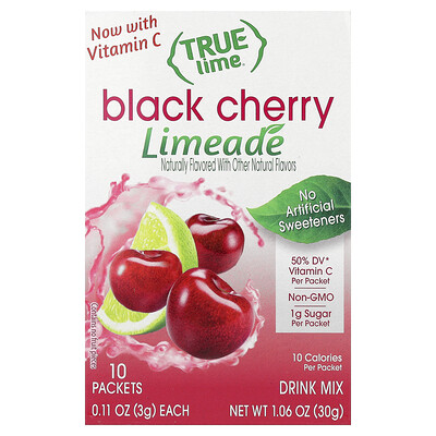 True Citrus, True Lime, Limeade, Black Cherry, 10 Packets, 0.11 oz (3 g) Each