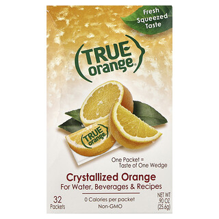 True Citrus, True Orange®, Crystallized Orange, 32 Packets, 0.90 oz (25.6 g)