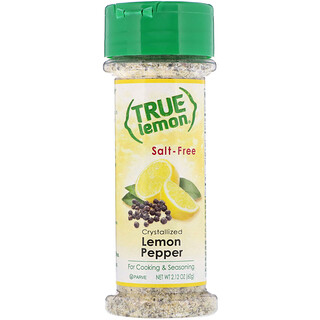 True Citrus, 真正檸檬，檸檬胡椒粉，無鹽，2.12 盎司（60 克）