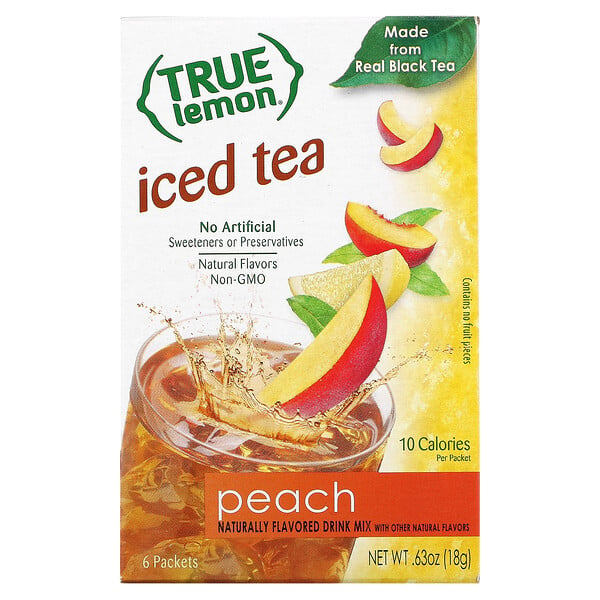 True Citrus, Чай со льдом, персик, 6 пакетиков по 3 г (0,11 унции)