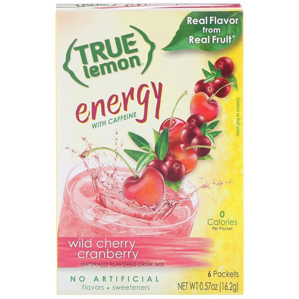 True Citrus True Lemon Energy Wild Cherry Cranberry 6 Packets 057 7499