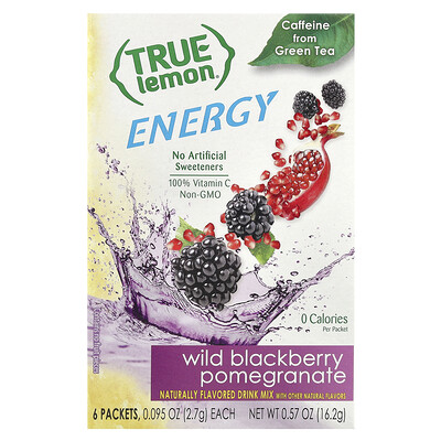 True Citrus  True Lemon®  Energy  Wild Blackberry Pomegranate  6 Packets  0.095 oz (2.7 g) Each