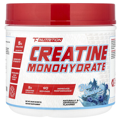 Product Image for TC Nutrition, Creatine Monohydrate, Blue Slushie, 90 Servings, 20 oz (567 g)