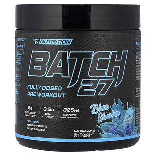 TC Nutrition, Batch 27, Fully Dosed Pre Workout, Blue Slush, 13.4 oz (380 g)