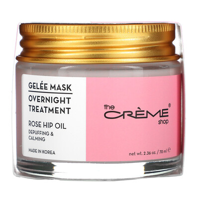 The Creme Shop Gelee Beauty Mask, Overnight Treatment, Rosehip Oil, 2.36 oz (70 ml)