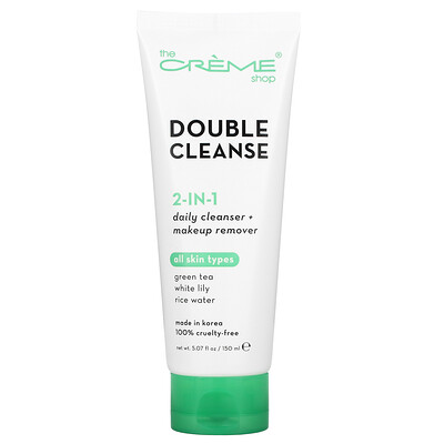 The Creme Shop Double Cleanse, ежедневное очищающее средство 2 в 1 + средство для снятия макияжа, 150 мл (5,07 жидк. Унции)