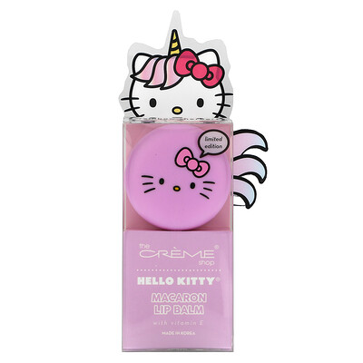 The Creme Shop Hello Kitty, Macaron Lip Balm, Rainbow Sherbet, 0.26 oz (7.5 g)