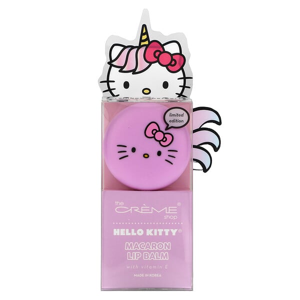 The Creme Shop, Hello Kitty, бальзам для губ Macaron, радужный щербет, 7,5 г (0,26 унции)
